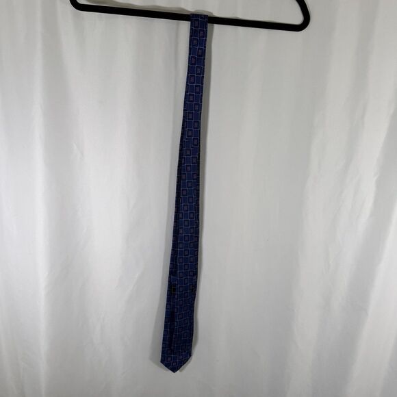 Jos A Bank Reserve Tie Men's 60" Blue Floral Print 100% Silk 3" Wide - Picture 5 of 5